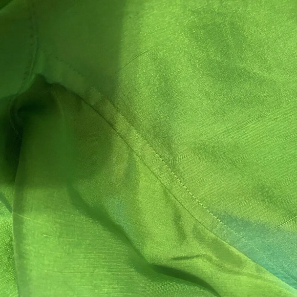 VTG 100% Silk Women’s Kelly Green Blouse Shirt Robbie Bee Sz S 80s 90s Holiday - Picture 10 of 14